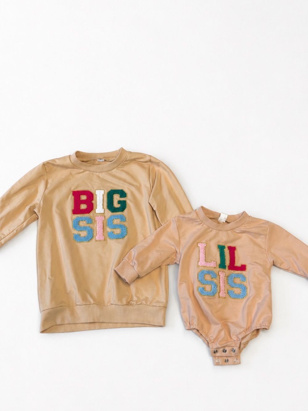 Kids Tan 'Lil Sis' One-Piece Bodysuit